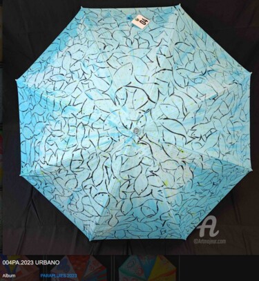 Schilderij getiteld "Parapluie les Sardi…" door Roberto Urbano, Origineel Kunstwerk, Acryl