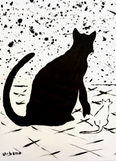 "El gato negro y el…" başlıklı Tablo Roberto Urbano tarafından, Orijinal sanat, Akrilik