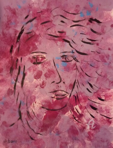 Painting titled "La fille au vent du…" by Roberto Urbano, Original Artwork, Acrylic