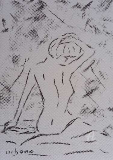Zeichnungen mit dem Titel "Matin douceur" von Roberto Urbano, Original-Kunstwerk, Kohle