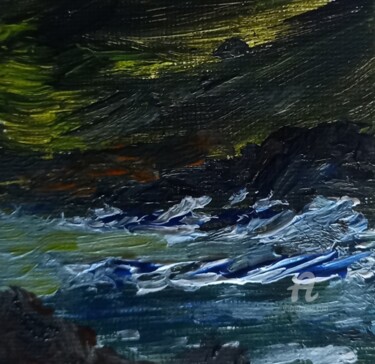 Pintura titulada "Bretagne tempête" por Roberto Urbano, Obra de arte original, Acrílico Montado en Bastidor de camilla de ma…