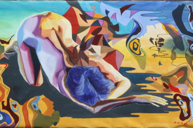 Painting titled "effondrement" by Bob Mazurel, Original Artwork, Acrylic