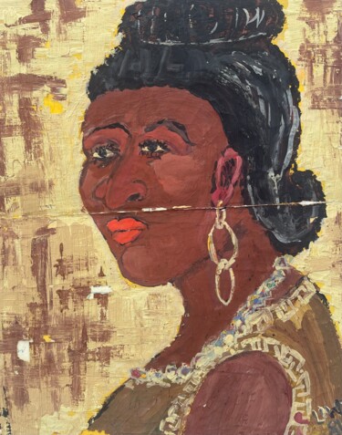 Painting titled "Woman" by Bob Usoroh, Original Artwork, Oil