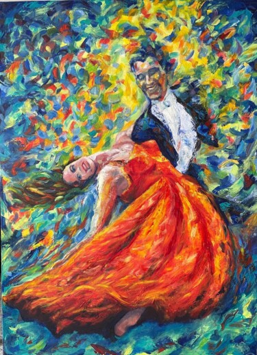 Painting titled "Color in Movement -…" by Bobbie Salvador, Original Artwork, Oil Mounted on artwork_cat.