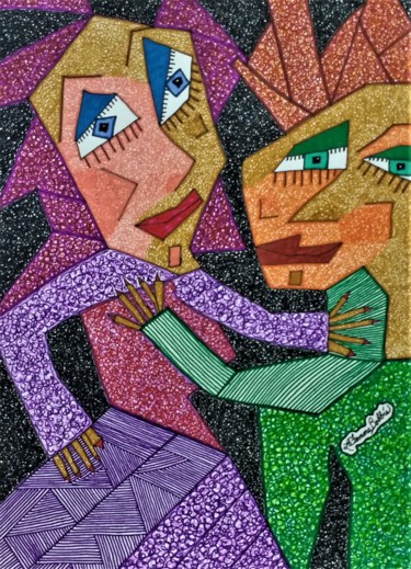 Malarstwo zatytułowany „dancing-maniacs-201…” autorstwa Bobbie Winston, Oryginalna praca, Akwarela