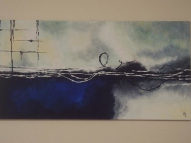 Painting titled "Blue Abstract" by Bobbie, Original Artwork