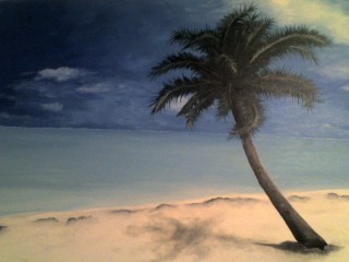 Painting titled "Palm Tree" by Bobbie, Original Artwork