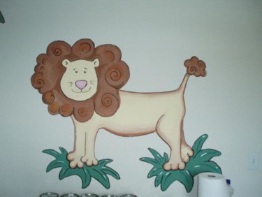 Painting titled "Lion" by Bobbie, Original Artwork