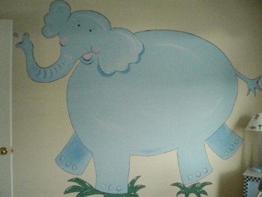 Painting titled "Elephant" by Bobbie, Original Artwork