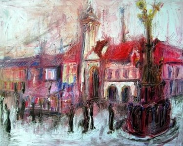 Painting titled "Olomouc city" by Iki, Original Artwork
