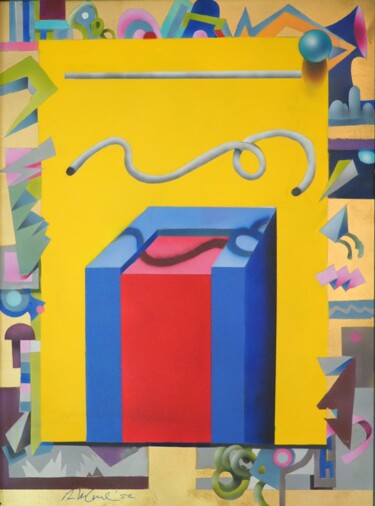 Pittura intitolato "The Cube" da Bob Mccormick, Opera d'arte originale, Acrilico Montato su Altro pannello rigido
