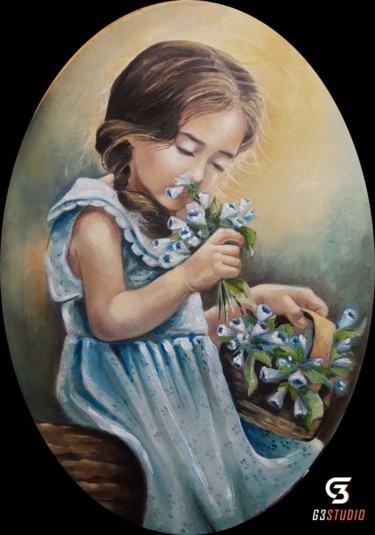Painting titled "Spring" by Loredana Bobocel, Original Artwork, Oil Mounted on Wood Panel