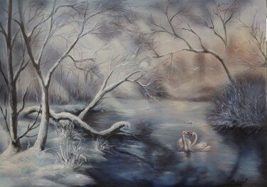 Pintura titulada "Iarna" por Loredana Bobocel, Obra de arte original, Acrílico Montado en Bastidor de camilla de madera