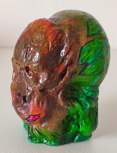 Sculpture intitulée "Orang-outan, Recup'…" par Bobraïs, Œuvre d'art originale, Plâtre