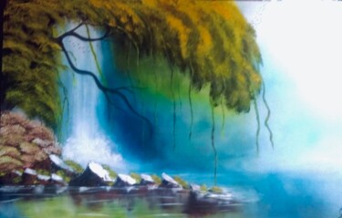 Peinture intitulée "Histoire d’eau" par Boca, Œuvre d'art originale, Huile