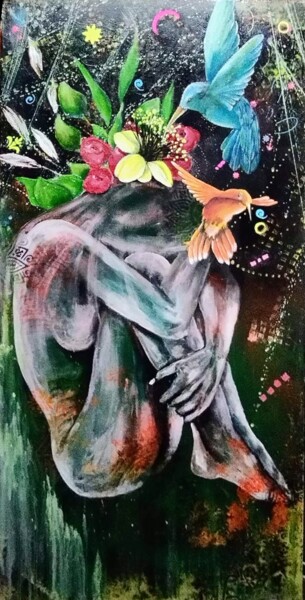 Картина под названием "Natacha" - Boca, Подлинное произведение искусства, Масло Установлен на Деревянная рама для носилок