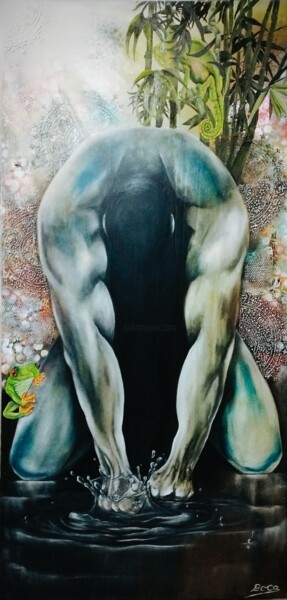 Pintura titulada "Juste un homme" por Boca, Obra de arte original, Oleo Montado en Bastidor de camilla de madera