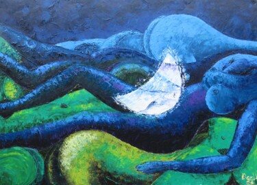 Картина под названием "Moonlight Serenade" - Bodhi Barta, Подлинное произведение искусства, Акрил