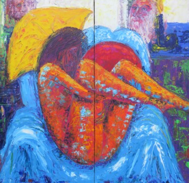 Malerei mit dem Titel "Dyptichon Sadness" von Bodhi Barta, Original-Kunstwerk, Acryl