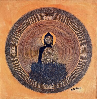 Painting titled "Bodhi Mandala 1" by Bodhi Selvam, Original Artwork, Acrylic