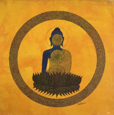Peinture intitulée "Bodhi Mandala 5" par Bodhi Selvam, Œuvre d'art originale, Acrylique