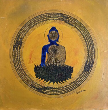 Peinture intitulée "Bodhi Mandala 7" par Bodhi Selvam, Œuvre d'art originale, Acrylique