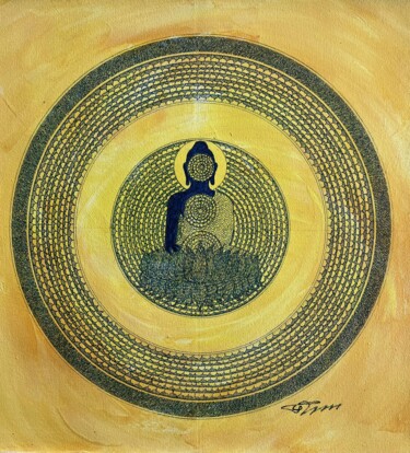 Painting titled "Bodhi Mandala 8" by Bodhi Selvam, Original Artwork, Acrylic