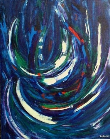 Painting titled "L'oeil du cyclone" by Robert Bodson, Original Artwork