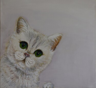 Ζωγραφική με τίτλο "Hello, I'm a cat! A…" από Bogdalena Bah, Αυθεντικά έργα τέχνης, Ακρυλικό Τοποθετήθηκε στο Ξύλινο φορείο…
