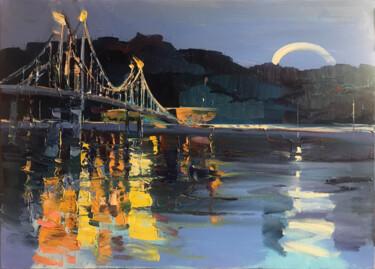 Картина под названием "Міст на Труханів" - Bogdan Burak, Подлинное произведение искусства, Масло