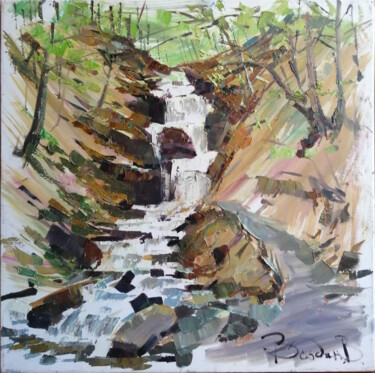 Картина под названием "водопад Шепит" - Bogdan Burak, Подлинное произведение искусства, Масло