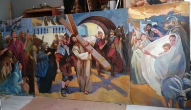 Pittura intitolato "Via-Dolorosa" da Bogdan Burak, Opera d'arte originale, Olio