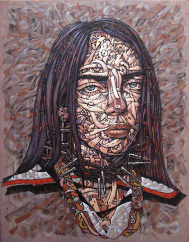 Peinture intitulée "Billie Eilish" par Bogdan Dide, Œuvre d'art originale, Huile