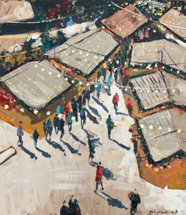 Malerei mit dem Titel "Christmas Fair" von Bogdan Shiptenko, Original-Kunstwerk, Acryl