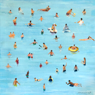 Painting titled "Swimming Pool" by Bogdan Shiptenko, Original Artwork, Acrylic