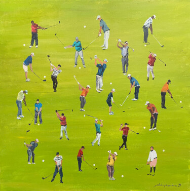 Schilderij getiteld "Golfers" door Bogdan Shiptenko, Origineel Kunstwerk, Acryl