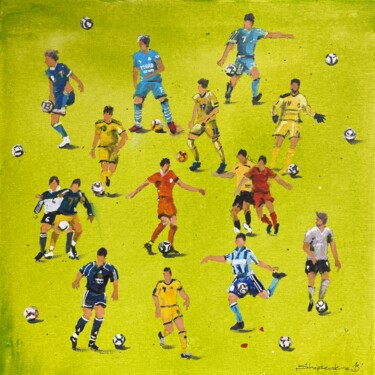 Peinture intitulée "Football Players" par Bogdan Shiptenko, Œuvre d'art originale, Huile