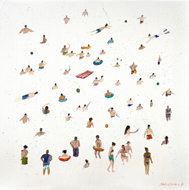 Ζωγραφική με τίτλο "Bathing Season" από Bogdan Shiptenko, Αυθεντικά έργα τέχνης, Ακουαρέλα