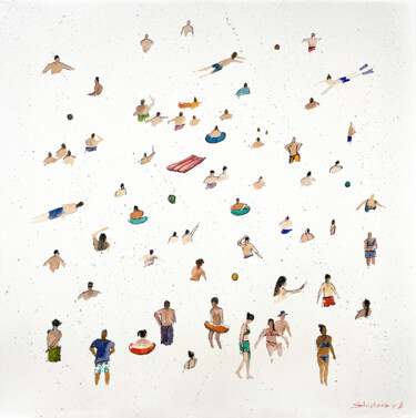 Peinture intitulée "Bathing Season" par Bogdan Shiptenko, Œuvre d'art originale, Aquarelle