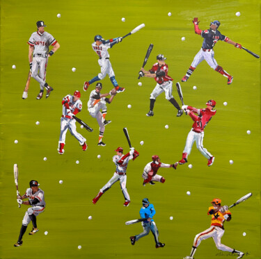 Malerei mit dem Titel "Baseball Players" von Bogdan Shiptenko, Original-Kunstwerk, Acryl