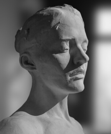 Sculptuur getiteld "portrait" door Bogdan Tolbariu, Origineel Kunstwerk, Gips