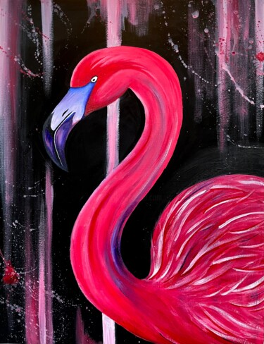 Malerei mit dem Titel "Фламинго" von Bogdana Isenko, Original-Kunstwerk, Acryl