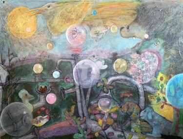 Malerei mit dem Titel "neue Welt" von Bogner Eva, Original-Kunstwerk, Acryl