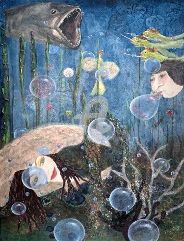 Malerei mit dem Titel "Neue Welt 111" von Bogner Eva, Original-Kunstwerk, Acryl