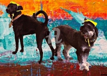 Arts numériques intitulée "Wachhunde" par Bogner Eva, Œuvre d'art originale, Peinture numérique Monté sur Carton