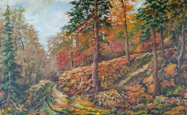 Painting titled "Осень играет краска…" by Bohdan Kukiz, Original Artwork, Oil
