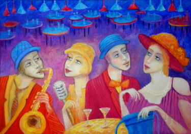 Painting titled "Bar - dialog luster" by Bohdan Wincenty Łoboda, Original Artwork, Acrylic