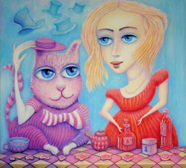 Pintura intitulada "Alice in Wonderland…" por Bohdan Wincenty Łoboda, Obras de arte originais, Acrílico