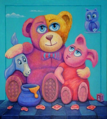 Картина под названием "Winnie-the-Pooh - P…" - Bohdan Wincenty Łoboda, Подлинное произведение искусства, Акрил