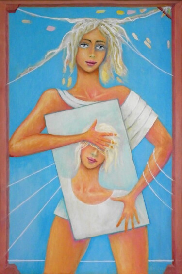 Schilderij getiteld "Blonde - Blonde" door Bohdan Wincenty Łoboda, Origineel Kunstwerk, Acryl